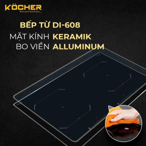 Bếp từ 2 vùng nấu Kocher DI-608 3 mat kinh bep tu 2 vung nau kocher di 608