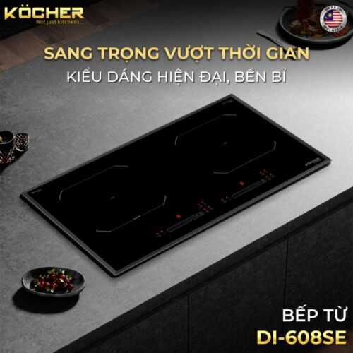 mat kinh bep tu 2 vung nau kocher di 608se