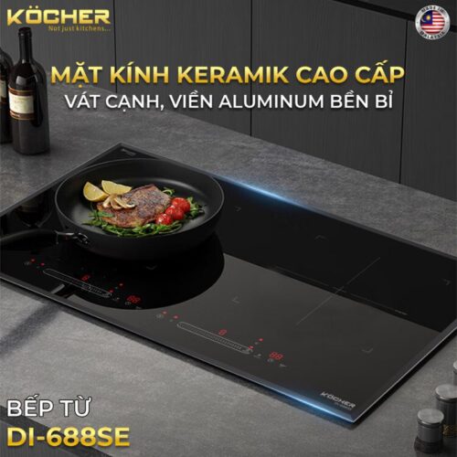 mat kinh bep tu 2 vung nau kocher di 688se