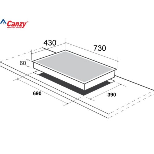 Bếp từ đôi 2 vùng nấu CANZY CZI 728 4 size bep tu canzy czi 728
