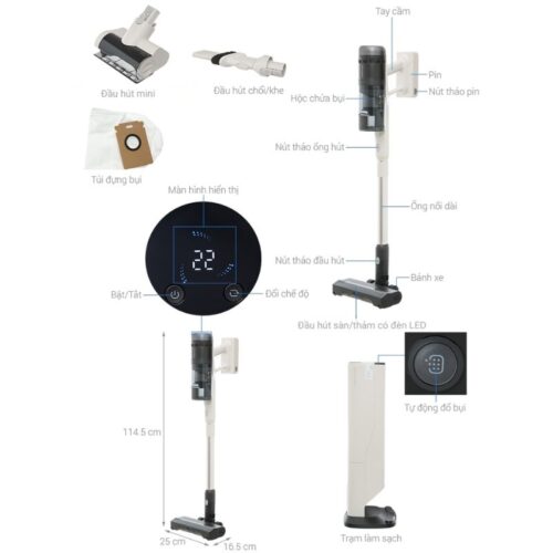 Máy hút bụi cầm tay Roborock H60 Hub Pro 4 size may hut bui roborock h60 hub pro