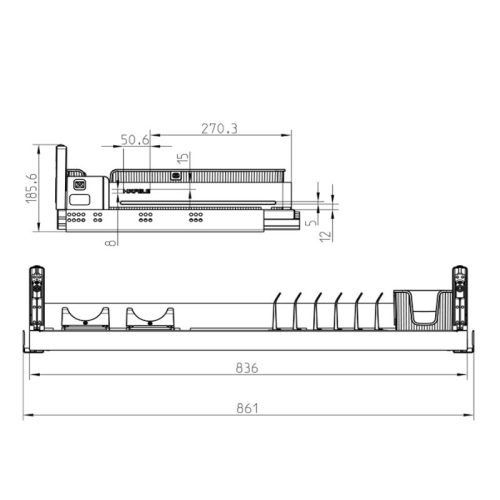 Kích thước rổ đựng bát đĩa Hafele 545.14.305