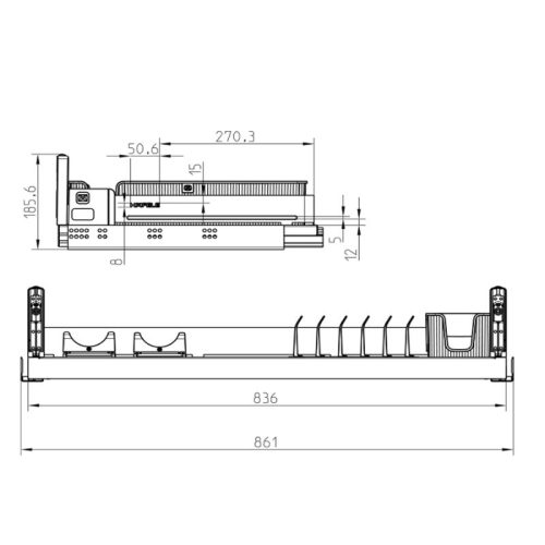 Kích thước rổ đựng bát đĩa Hafele 545.14.307